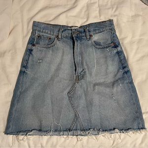 Zara light wash denim skirt size S high waisted